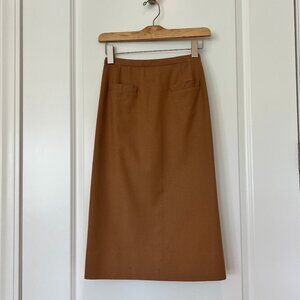 Vintage Designer Wool Pencil Skirt by Ruth Matthews Tan